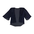 thumbnail image 1 of Alex Evenings Womens Chiffon Bolero Jacket navy 3X, 1 of 2