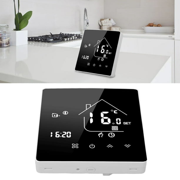 Smart Thermostat, 95-240V Sensitive Touch Screen NTC Sensor Boiler ...