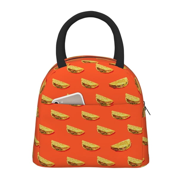 Fotbe tortilla tacos Bolsa de Almuerzo con Estampado, Lonchera Aislada, Contenedor de Comida Reutilizable Tipo Cooler a Prueba de Fugas