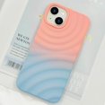 thumbnail image 2 of Compatible with iPhone 13 Phone Case Girls Cute Gradient Bicolor Crimp Wave Pattern Soft Silicone Shockproof Camera Protective Back Cover Slim Phone Case for Women - Pink Blue, 2 of 12