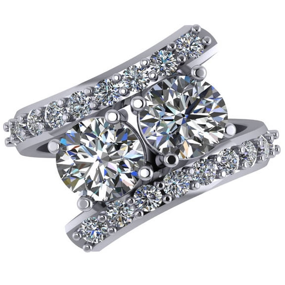 Pompeii 3/4ct Diamond Multi Row Wide Right Hand Ring 10k White or Yellow Gold (H/I,I1)