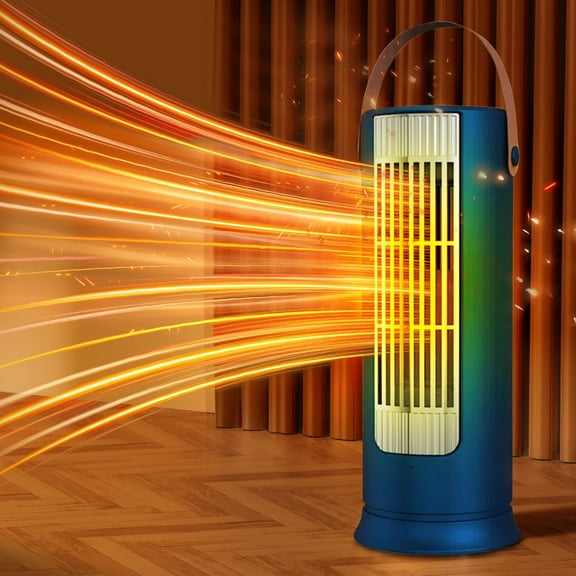 Nkmbld Portable Space Heater for Indoor Use with Thermostat, Energy Saving Desktop Heater Fast Safety Heat for Large Room, Bedroom, Office,Tip-Over Protection, Blue