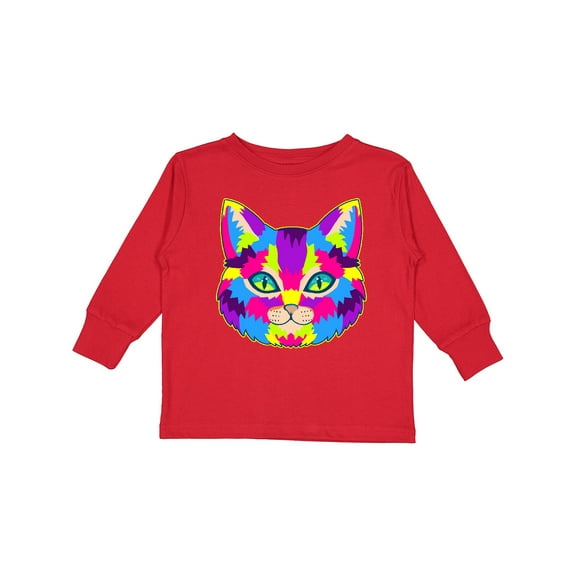Inktastic Pop Art Cat Boys or Girls Long Sleeve Toddler T-Shirt