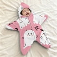 thumbnail image 2 of YunPes Infant Baby Starfish Onesie Funny Cute Graphic Flannel Hooded Jumpsuit Newborn Photography Outfit Halloween Christmas Shower Gift, 2 of 5