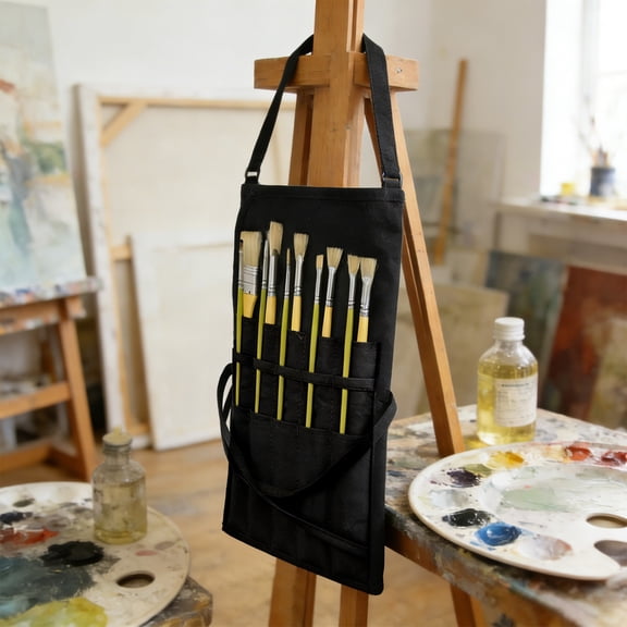YIMWNYI Roll Up Paint Brush Storage Pouch, Canvas Brush Holder, Art Supply Organizer, Travel-Friendly, Ideal Gift for Artists, Durable and Washable Design