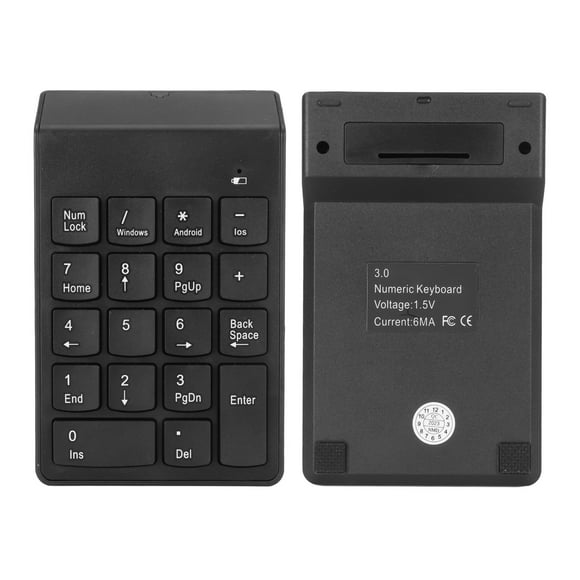 Bluetooth Wireless Number Pads 18 U Shaped Keys 32.8ft Connection Distance Low Noise Mini Numeric Pad for Laptop PC