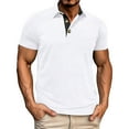 thumbnail image 2 of Golf Shirts for Men with Pocket Short Sleeve T-Shirts Mens Casual Solid Color Pullover Button Collared Slim Breathable Athletic Workout Tees Tops, 2 of 7