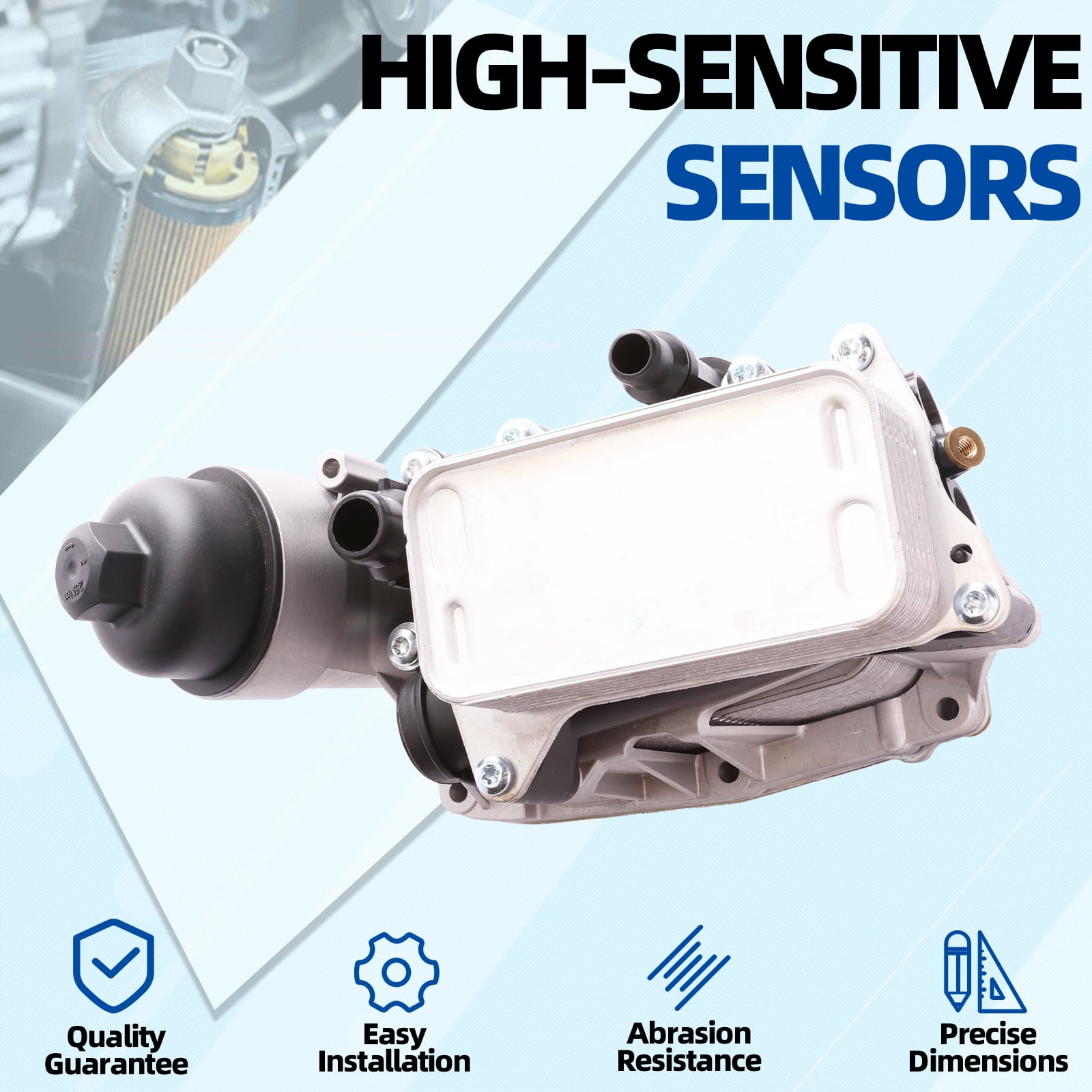 MITZONE Aluminum Oil Cooler Filter Housing Assembly Compatible with 2014-2018 N47 N57 BMW 740Ld X3 328d 535d Base xDrive X5 xDrive35d 3.0L 2.0L L6 L4 Diesel