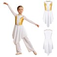 thumbnail image 5 of iiniim Big Girls Sleeveless Lyrical Praise Dance Dress White 14, 5 of 7