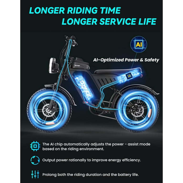 2000W Electric Bike for Adults, 40MPH Moped Style Ebikes for