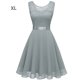 thumbnail image 3 of Qarigey Vestido de mujer Color sólido Encaje Empalme Fiesta Citas Retro Swing Vestidos Mezcla de algodón Moda Ropa casual M Blanco Vestidos SG Hellgrün, 3 of 6