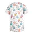 thumbnail image 6 of Busydd Womens Scrub Top Holiday Fashion Graphic Easter Scrub Tops V Neck Short Sleeve Nursing Scrubs for Women with Pockets, 6 of 6