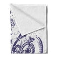 thumbnail image 2 of Fleur De Lis Soft Flannel Fleece Throw Blanket, Digital Grunge Lily Emperor Flag Victorian Kingdom Imperial Theme Print, Cozy Plush for Indoor and Outdoor Use, 50" x 60", Purple White, by Ambesonne, 2 of 5