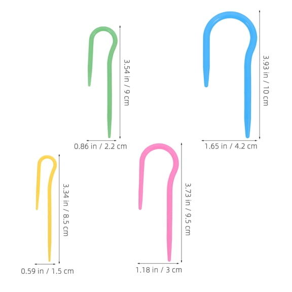 ELAYARD 16Pcs Assorted Color Curved Cable Knitting Needles for Crocheting and Hand Knitting Projects