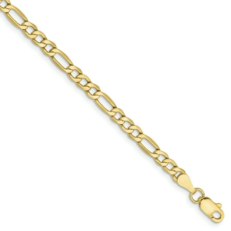 10k Yellow Gold 3.5mm Link Figaro Bracelet Chain 8