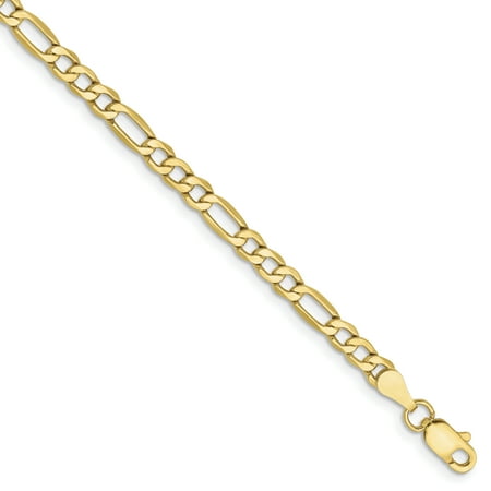- 10k Yellow Gold 3.5mm Link Figaro Bracelet Chain 8 Inch