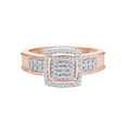 thumbnail image 4 of AFFY White Natural Diamond Engagement & Wedding Trio Bridal Ring Set In 10k Rose Gold (0.33 Cttw), Ring Size 9, 4 of 8