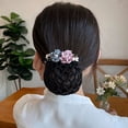 thumbnail image 3 of Simple Vintage Cloth Elegant Headdress Flower Hairnet Mesh Snood Women Spring Clip Korean Style Headwear E, 3 of 8