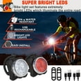 thumbnail image 3 of USB Rechargeable Bike Light Set,Super Bright Front Headlight and Rear LED Bicycle Light,650mah Lithium Battery,4 Light Mode Options(2 USB cables and 4 Strap Included), 3 of 7