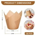 120 Counts Natural Tulip Cupcake Liners for Baking Cups, Parchment