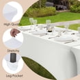 thumbnail image 2 of Craft And Party Fitted Stretch Wrinkle-Free Washable 6ft White Spandex Tablecloths, 2 of 6