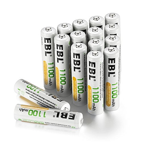 EBL Batterie Rechargeable AAA (16-Comptes) Ready2Charge 1100mAh Ni-MH  Batterie 