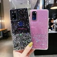 thumbnail image 3 of Clear Glitter Silicone Phone Case for Samsung Galaxy Note 20 10 Ultra Pro A03S A02 A50 S A30 A41 A31 A21, Stylish Back Cover with Precise Holes(Transparent,A21), 3 of 6