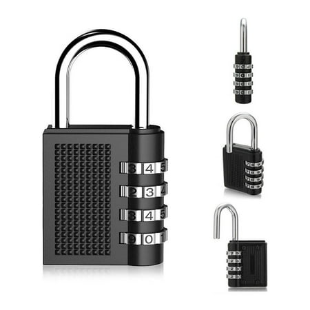 4 Digit Combination Lock Padlock For Locker Gym Bag School Travel (Best Combination Lock For School Locker)