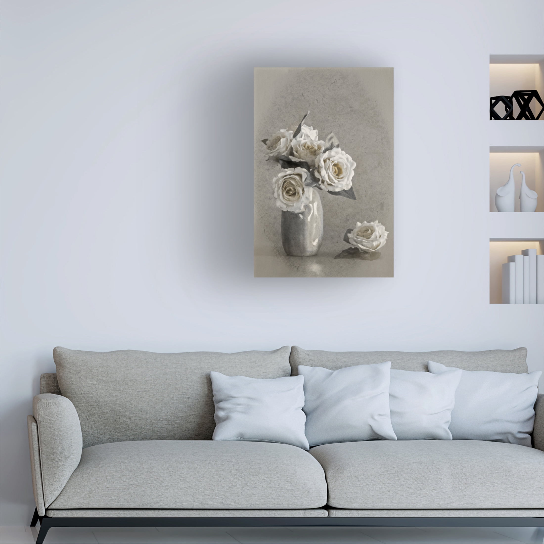 Trademark Fine Art Cicek Kiral Faded Lines Canvas Wall Art