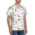 thumbnail image 4 of Yiaed Dinosaur Print Mens Short Sleeve Tight Fit T-Shirt, Crewneck Casual Tee-Large, 4 of 5
