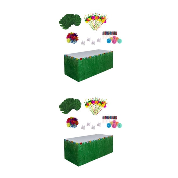 Wosthever Decoración de fiesta hawaiana Luau, de , hojas de palma, sombrillas de colores artificiales, pajitas, de flamencos tipo 4 tipo 4 2Conjunto