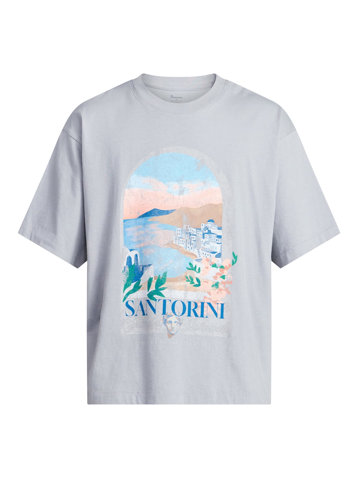No Boundaries Boxy Fit Heavyweight Graphic Tee Shirt, Men's XS-4XLT