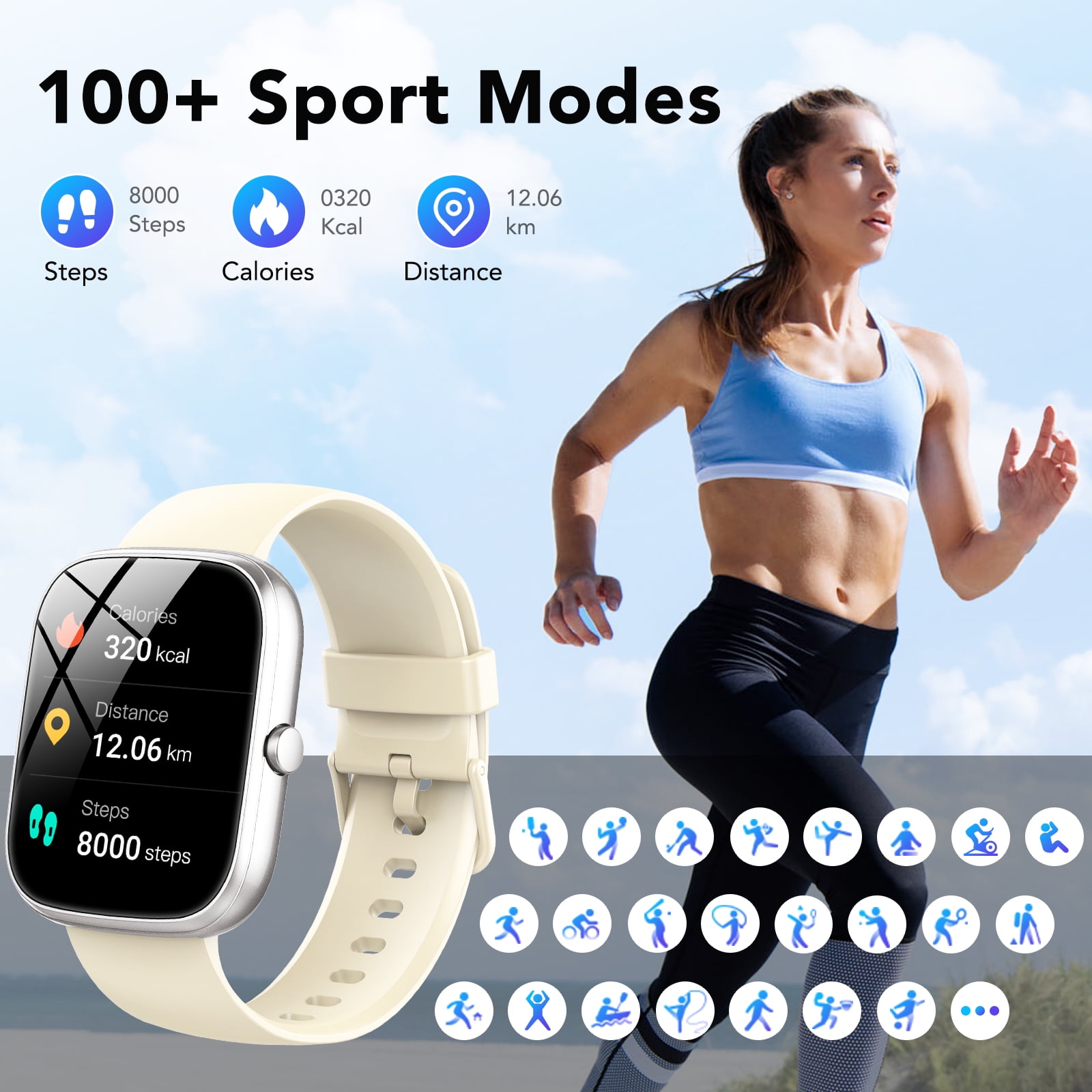 Smart Watch for Android and iPhone IP68 Waterproof Smartwatch for Women Men 100 Sports Modes 1.91 inch Fitness Tracker Smart Watch with Bluetooth Call Answer Make Calls for Gift Pink Walmart