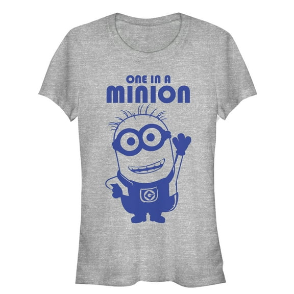 Junior's Despicable Me One in Minion Wave  Graphic Tee Athletic Heather Medium