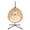 Beige+Brown, variant on Hanging Hammock Egg Chair with Stand, Rattan Weave, Indoor/Outdoor Swing, Soft Removable Cushion for Balcony, Bedroom, or Garden,Black Gray