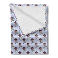 thumbnail image 2 of Pirates Soft Flannel Fleece Throw Blanket, Hand Drawn Style Scary Jolly Roger on Horizontal Stripes Sea Legends Print, Cozy Plush for Indoor and Outdoor Use, 50" x 70", Multicolor, by Ambesonne, 2 of 5