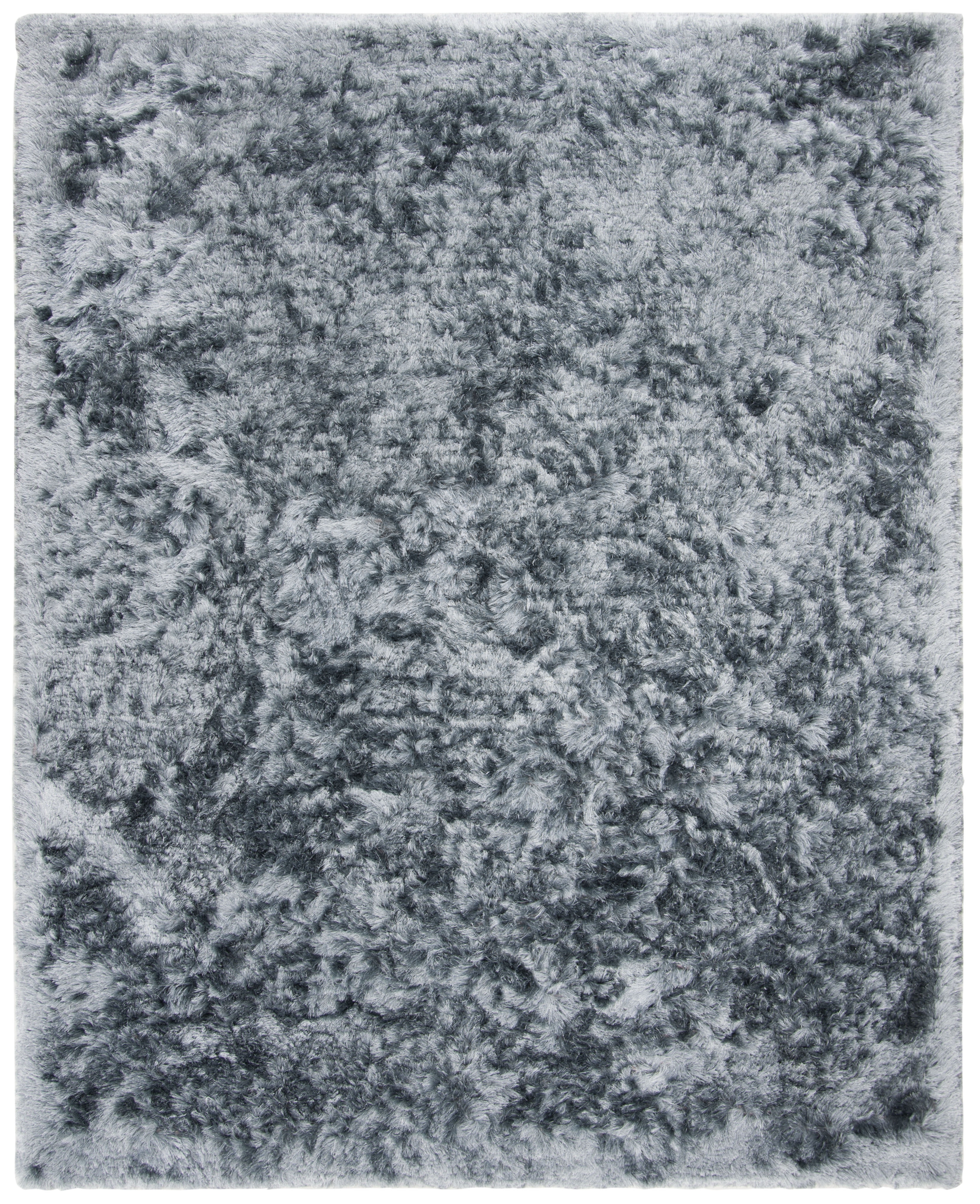 SAFAVIEH Ocean Trellis Solid Plush Polyester Shag Area Rug, Slate, 8' x 10'