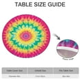 thumbnail image 6 of Colorful Rainbow Tie Dye Spiral Pattern Round Fitted Tablecloth with Elastic Edge,Dining Table Cover Waterproof,Outdoor Round Tablecloth for Camping,Dining,Indoor and Outdoor, 6 of 7