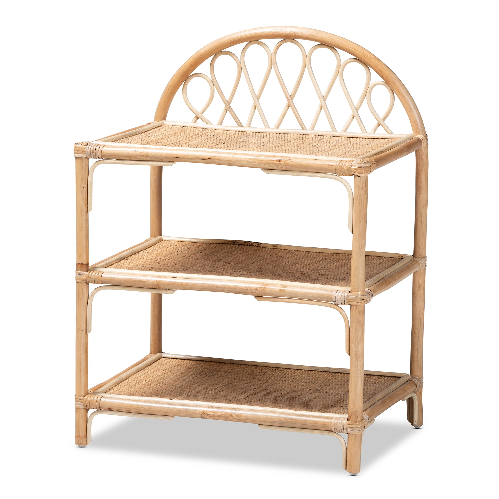 bali & pari Redell Rattan BOHO Display Shelf, Natural Brown