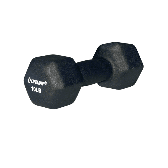 Lifeline Fitness 10lb Non-Slip Grip Hex Neoprene Dumbbell