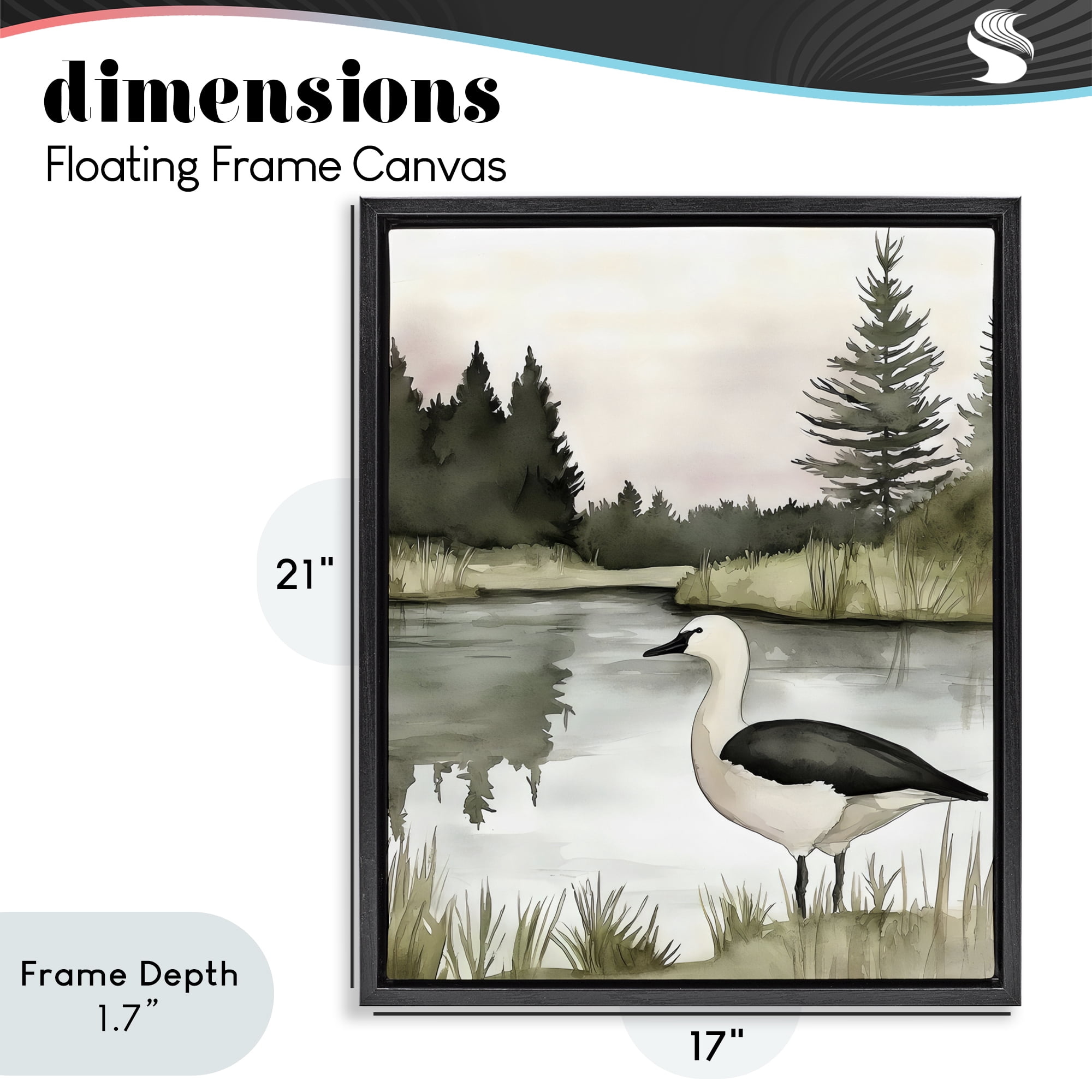 Stupell Industries Springtime Serenity Duck Black Framed Floater Canvas Wall Art, design by Riley B