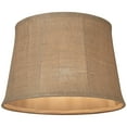thumbnail image 3 of Springcrest Set of 2 Softback Drum Lamp Shades Natural Burlap Medium 13" Top x 16" Bottom x 11" Slant Spider Harp Finial Fitting, 3 of 6