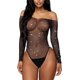 thumbnail image 1 of Ropa interior para mujer Body de rejilla con diamantes de imitación brillantes Lencería sexy de peluche de malla, 1 of 5
