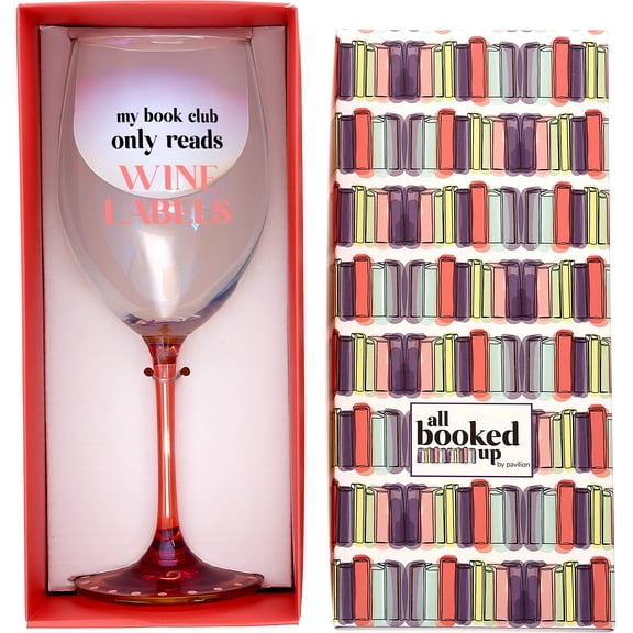 Pavilion Gift Company - Wine Labels - Gift Boxed 18 oz Crystal Wine Glass