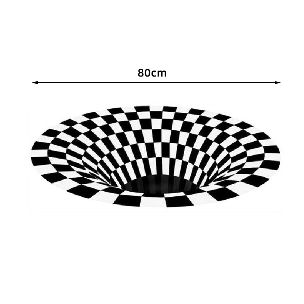 3D Printed Illusion Plaid Door Mat Rug Black White Check Rugs Indoor Outdoor