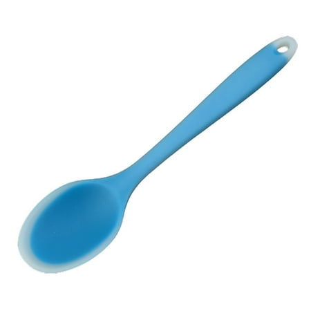 

GIFZES Spoon Rice Spoon Resistance Soft Silicone Non-stick Food Grade Eating Tool Stable Smooth Edge Soup Spoon Kitchen Tool Blue White