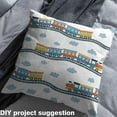 thumbnail image 2 of Feelyou Cartoon Blue Train Fabric by the Yard 1 Yard for Teens, Vehicle Truck Car Sewing Fabric, Railway Line Home Decor Fabric by the Yard, Ultra Soft Home Decor, 2 of 6