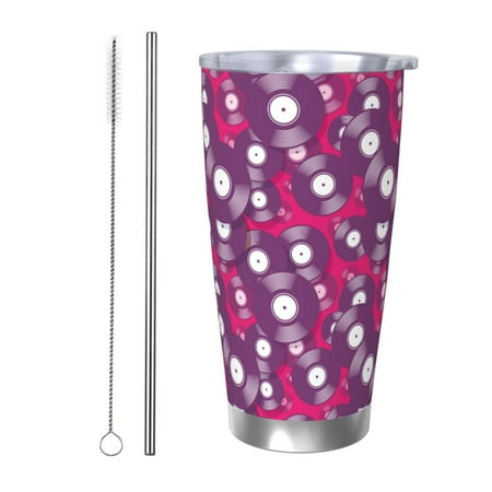 

Tideii Vintage Vinyl Record for 20OZ Car Cup Stainless Steel Cold and Hot Cup with Lid Suitable for Outdoor and Home Unisex-Straw Two-piece Set