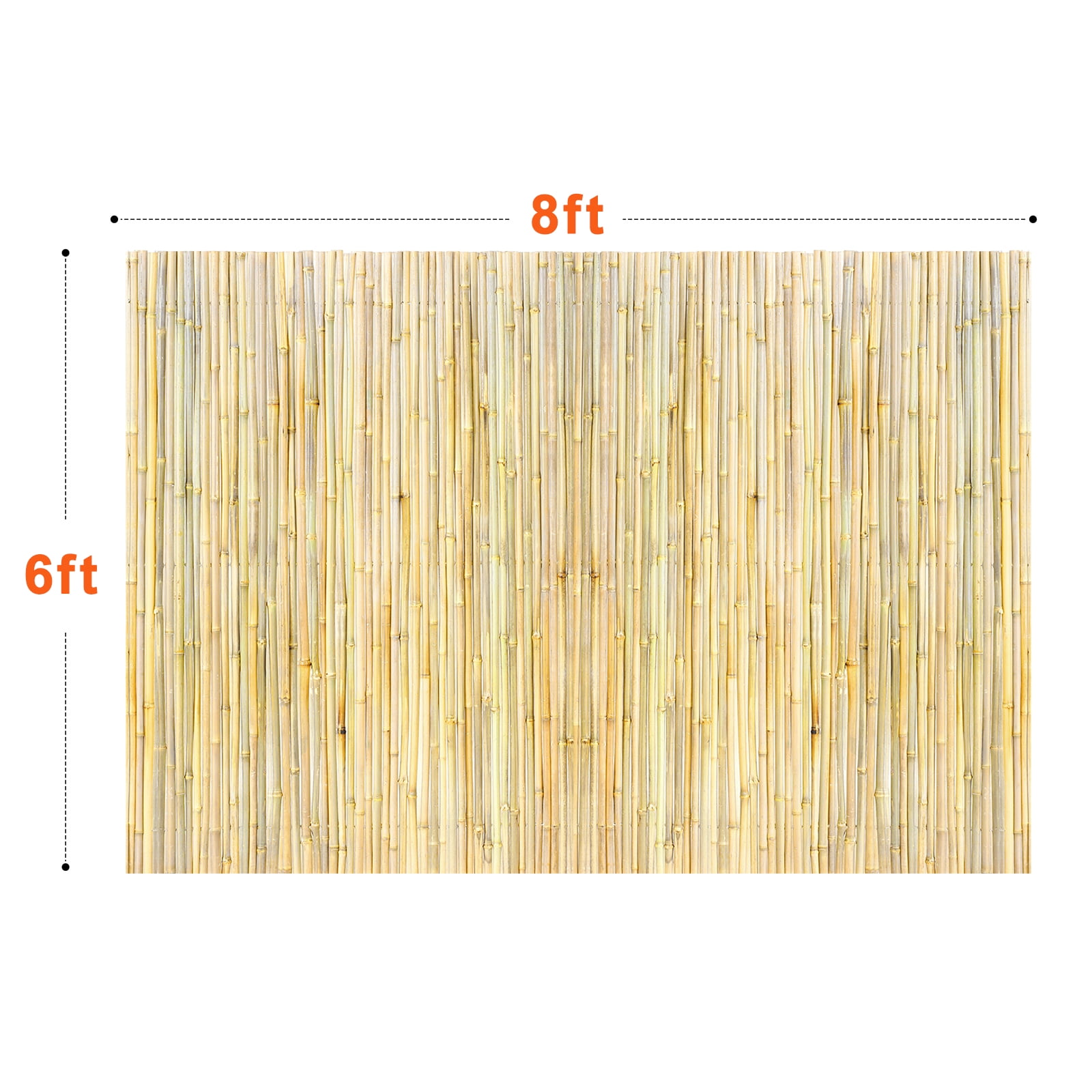 KFFKFF Bamboo Barrier, Sustainable Privacy Fence 6ft x 8ft x 0.75in, Bamboo Panel for Garden, Backyard, Balcony, Patio, Poolside Decorative Screen