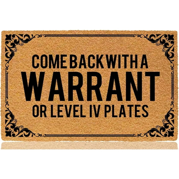 Funny Door Mats Bless-Come Back with a Warrant or Level Iv Plates-Outdoor Indoor Doormat Washable, Non Slip Absorbent Mats for Bathroom Kitchen Doormats Floor Door Rug 20x32 Inch